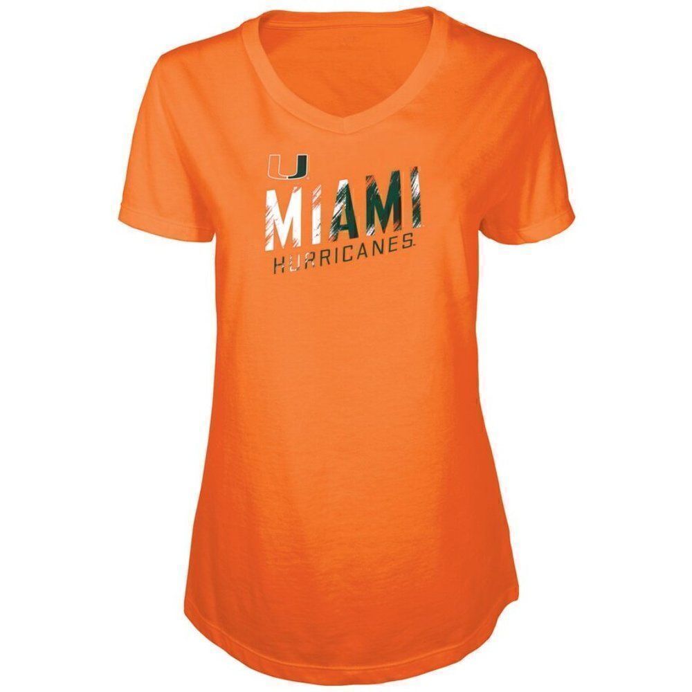 RUSSELL orange University of Miami Hurricanes shirt Medium‎